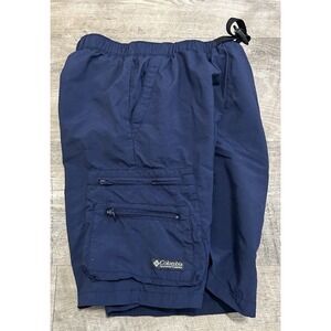 Columbia Boys 10/12 Junior Swim Trunks Shorts‎ Mesh Lining Navy Blue Cargo
